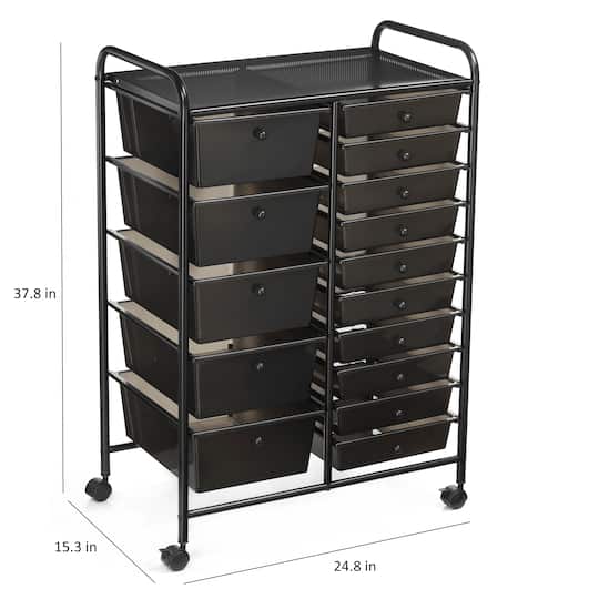 15-Drawer Rolling Cart by Simply Tidy®
